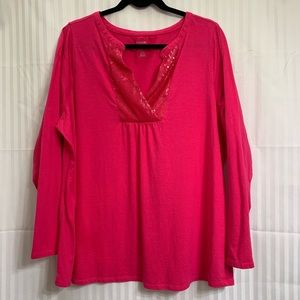 Lane Bryant Pink Sequin Long Sleeve 24/24